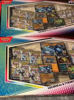 Pokemon Prismatic Lucario ex Tyranitar ex Premium Collection Lot of 2 SEALED - Image 3