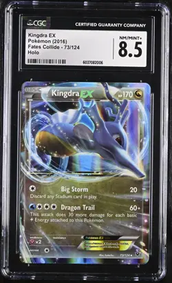 Kingdra EX #73 Pokemon Fates Collide EN 2016 Holo Rare CGC 8.5 Nm - Mint+ - Image 1