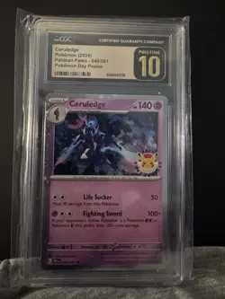 2024 Pokemon TCG Paldean Fates Ceruledge Pokemon Day Promo CGC Pristine 10 - Image 1