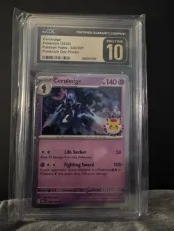 2024 Pokemon TCG Paldean Fates Ceruledge Pokemon Day Promo CGC Pristine 10 - Image 2