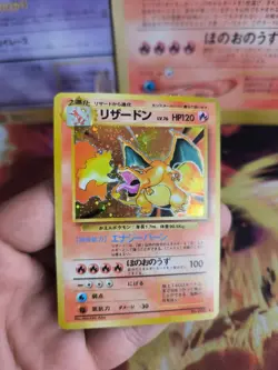 Pokemon Karte Card Charizard Glurak Base Expansion Holo Wotc japanese Good- - Image 3