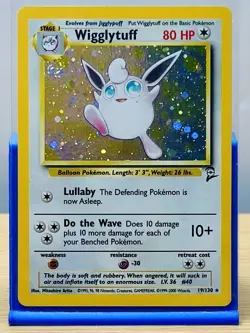 Wigglytuff 19/130 (Swirl) LP Played Base Set 2 2000 Pokemon Card Holo Rare - Image 1