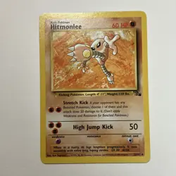 Hitmonlee 22/62 Fossil Rare Non-Holo Vintage Pokemon TCG Card - Image 1