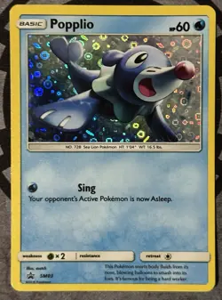 Pokemon TCG: POPPLIO - Black Star Promo SM03 Promo Holo Card - NM - Image 1