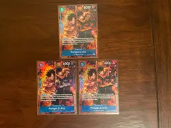 SET OF 3 Portgas D Ace OP08-052 Treasure Rare Royal Blood One Piece Card Game - Image 1
