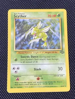 Scyther 26/64 Jungle Non-Holo Rare Pokemon Card - LP+ - Image 1