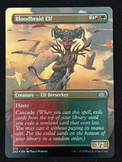 1x MTG Bloodbraid Elf (Borderless, Foil) - Double Masters 2022 (2X2) #373 - Image 1