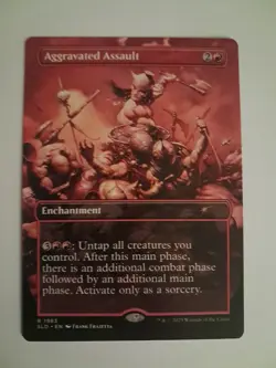 Aggravated Assault Borderless Secret Lair Frank Frazetta MTG Magic the Gathering - Image 1