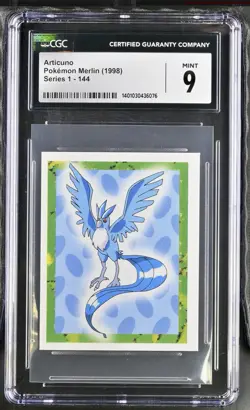 Pokemon Articuno #144 Merlin Sticker Series 1 Topps - CGC Mint 9 - Image 1