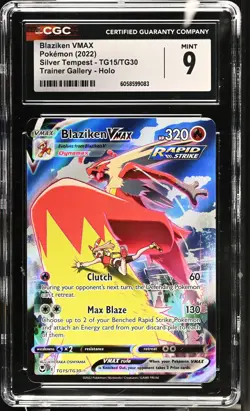 BLAZIKEN VMAX Silver Tempest Trainer Gallery Holo #TG15 CGC 9 Pokemon - Image 1