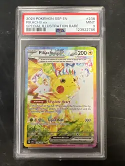 Pokemon TCG Pikachu EX 238/191 PSA 9 Special Illustration Rare Surging Sparks - Image 1