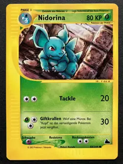 💥 Pokemon Skyridge *Nidorina* 83/144 💥 Deutsch/ Rar/ Excellent! - Image 1
