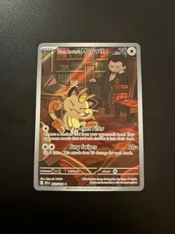 Pokemon TCG Team Rockets Meowth 203/182 Destined Rivals Illustration Rare - Image 1