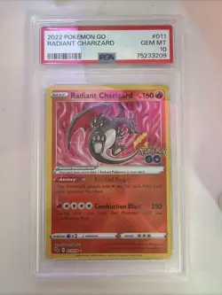 Radiant Charizard 011/078 Pokemon Go Holo PSA Gem Mt 10 - Image 1