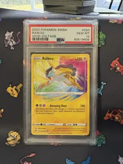Raikou Amazing Rare - PSA 10 Gem Mint - 050/185 Pokemon Vivid Voltage Holo - Image 1