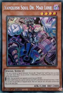 RA04-EN045 VANQUISH SOUL DR. MAD LOVE SECRET RARE 1ST EDITION YuGiOh CARD - Image 1