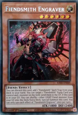 RA04-EN049 FIENDSMITH ENGRAVER SECRET RARE 1ST EDITION YuGiOh CARD - Image 1