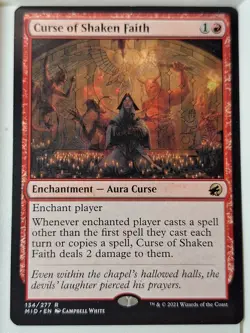 Curse of Shaken Faith - Innistrad: Midnight Hunt - Magic the Gathering MTG Nice! - Image 1