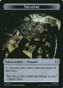 MTG Spider // Treasure Double-Sided Token Foil NM Marvel's Spider-Man Magic - Image 1