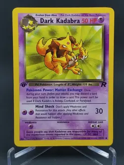 Pokemon Team Rocket 1st Edition Dark Kadabra 39/82 Non-Holo LP - Image 1