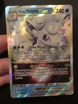 Alolan Vulpix VSTAR 034/195 Silver Tempest ULTRA RARE HOLO Pokemon Card NM - Image 3