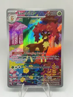 Pokemon TCG- Sawsbuck 166/162: Temporal Forces Illustration Rare - Image 1