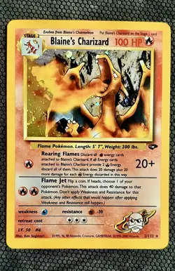 Blaine's Charizard - Unlimited Gym Challenge Holo Rare 2/132 (2000) Pokemon TCG - Image 1