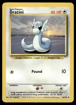 1999 Pokemon Classic Base Set Dratini VTG UNplayed Basic/Uncommon #26 WOTC TGC - Image 1