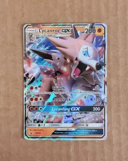 Pokemom SM Promos #SM14 Lycanroc GX Black Star Full Art Holo - Image 2