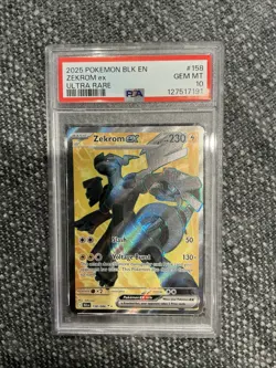 2025 Pokemon Black Bolt Zekrom Ex Ultra Rare 158 PSA 10 - Image 1