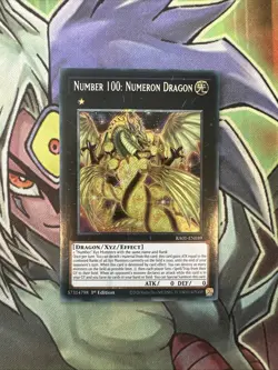RA01-EN039 Number 100: Numeron Dragon Platinum Secret 1st Edition NM Yugioh Card - Image 1