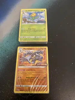 Pokemon Sealed Machamp Lost Origin And Sunflora Silver Tempest Promo Stamped Lot - Image 1
