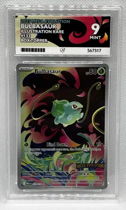 Pokemon TCG Bulbasaur 133/132 MEGA EVO GOLD PROMO STAMPED - ENGLISH Graded ACE 9 - Image 1