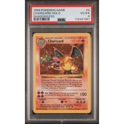 1999 POKEMON BASE SET SHADOWLESS #4 CHARIZARD-HOLO PSA 4 - Image 1