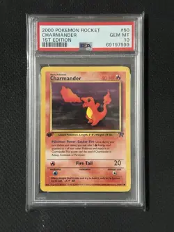 2000 Pokemon ~ Team Rocket ~ Charmander 1st Edition #50 ~PSA 10 Gem Mint - Image 1
