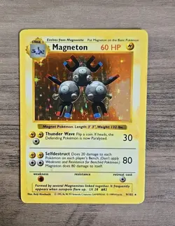 Pokemon TCG Magneton Base Set Shadowless Holo Rare 9/102 MP - Image 1