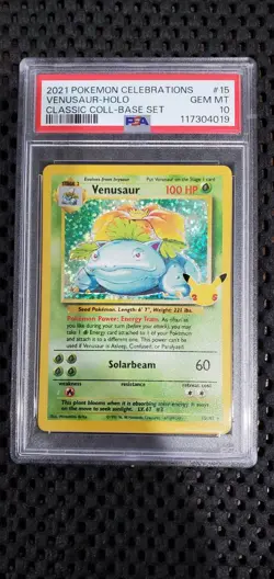 Venusaur 15/102 2021 Classic Collection Celebrations Pokemon -PSA 10 Gem Mint - Image 1