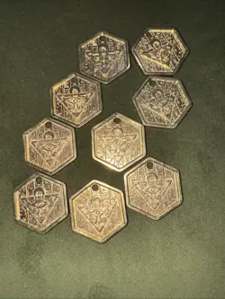 Yu-Gi-Oh! Vintage Takahashi Metal Medallions Hexors Coins Tags Lot of 9 coins - Image 4