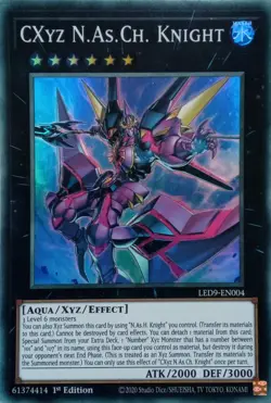 LED9-EN004 CXYZ N.AS.CH. KNIGHT SUPER RARE 1ST EDITION YuGiOh CARD - Image 1