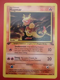 Pokemon 1st Edition Magmar X4 LP/NM 39/62 Fossil TCG Cards - Image 3