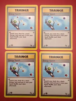 Pokemon 1st Edition Energy Search X4 LP 59/62 Fossil TCG Cards - Image 1
