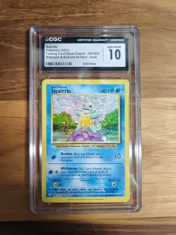 Pokemon TCG Squirtle Holo Rare Card 001/034 CLB Classic Box CGC 10 - Image 1