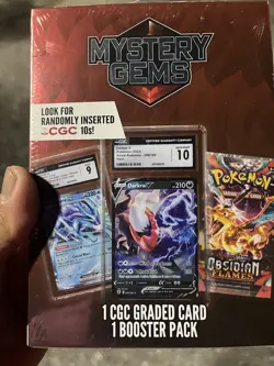 POKEMON MYSTERY GEMS BOX: 1 RANDOM BOOSTER & 1 RANDOM CGC GRADED CARD- SEALED - Image 1