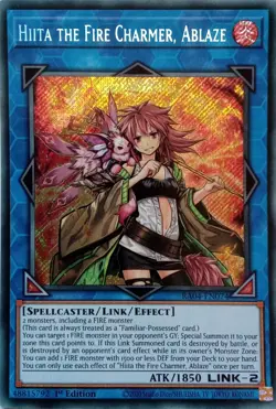 RA04-EN074 HIITA THE FIRE CHARMER, ABLAZE SECRET RARE 1ST EDITION YuGiOh CARD - Image 1
