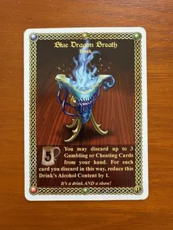 Red Dragon Inn Rare Promo Drink Card Blue Dragon Breath Plus Bonus Cards - Image 1