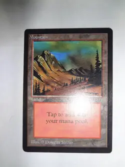 MTG MAGIC THE GATHERING CARD ORIGINAL BETA LAND MOUNTAIN C V3 DARK GREEN SKY X1 - Image 1