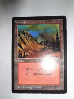 MTG MAGIC THE GATHERING CARD ORIGINAL BETA LAND MOUNTAIN C V3 DARK GREEN SKY X1 - Image 3