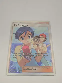Pokemon TV Reporter Full Art Holo Card 167/168 Sm-Celestial Storm NM - Image 1