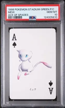 PSA 10 GEM MINT 1998 POKEMON STADIUM GREEN VERSION PLAYING CARDS MEW - Image 1