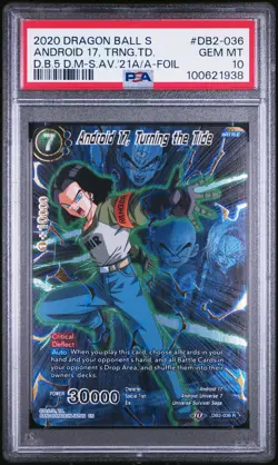 Android 17 Turning the Tide Foil GOLD STAMP Dragon Ball Super Card Game PSA 10 - Image 1